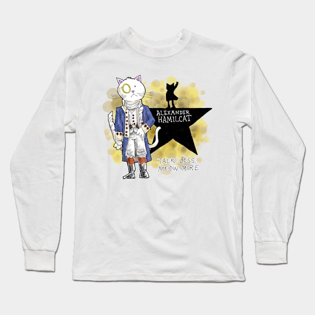 Dapper Cat - Hamilcat Long Sleeve T-Shirt by johnnybuzt